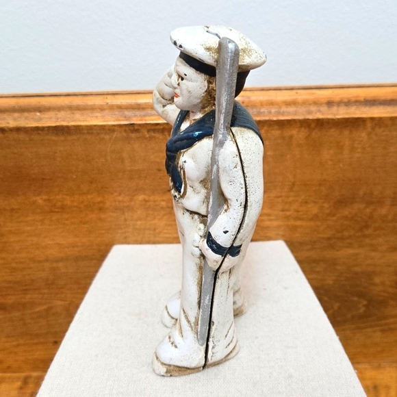 Vintage Cast Iron Sailor Bank Early 20th Century - Picture 3 of 5